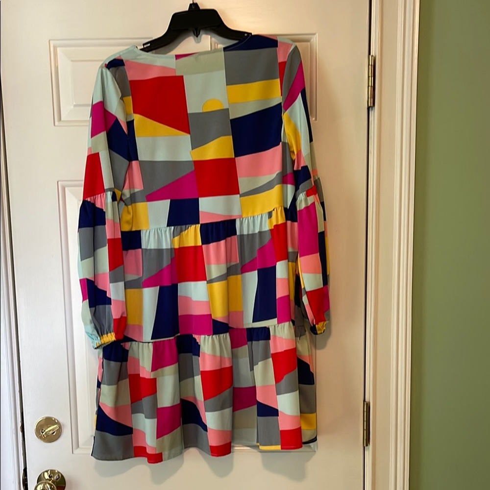 Colorful Geometric Pattern Dress - Picture 2 of 10
